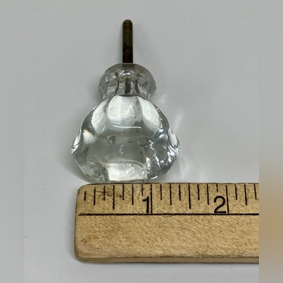 Early 20th Century Antique Clear Glass Faceted 10 Sided Clear Glass Door Knob - Picture 5 of 10